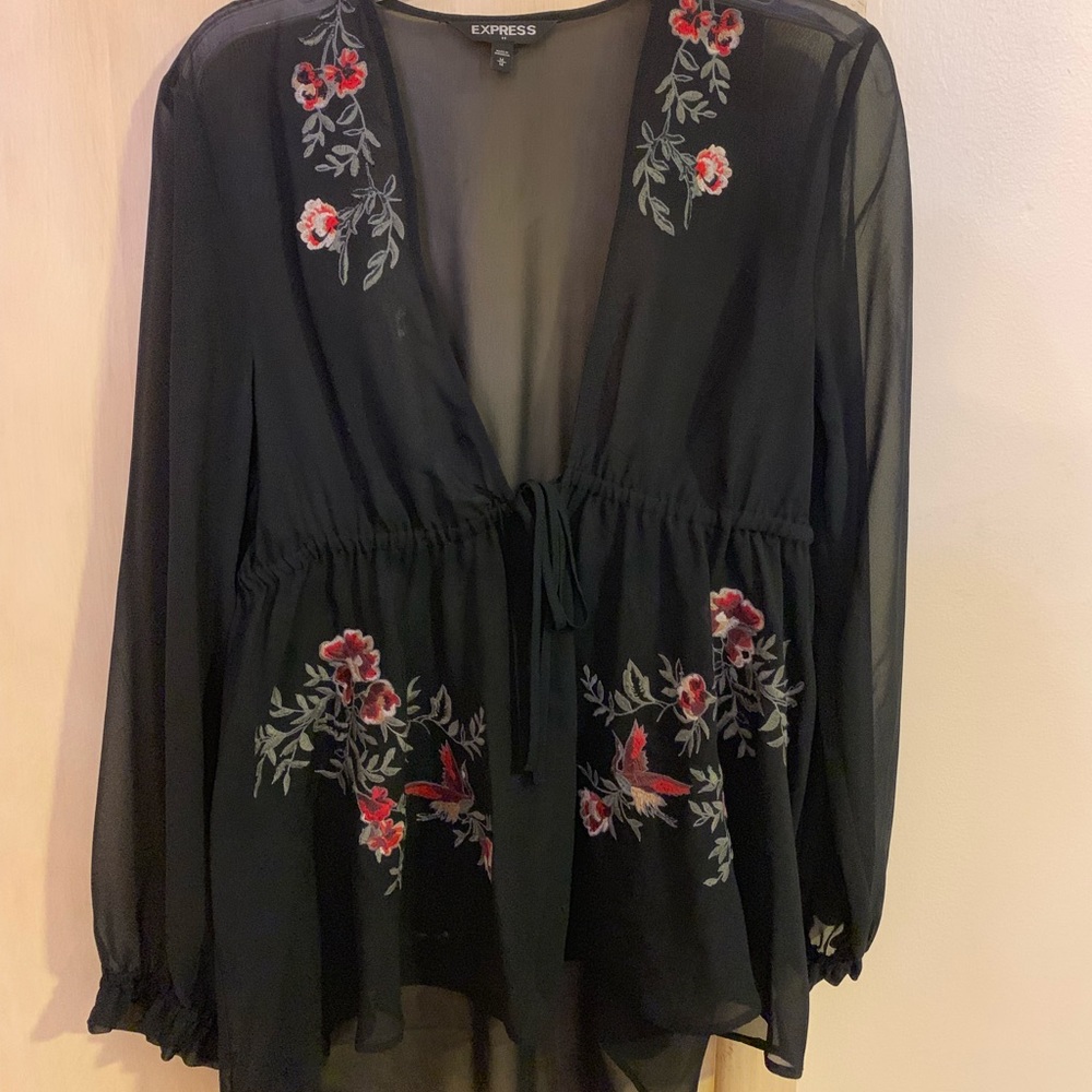 Express mesh babydoll top